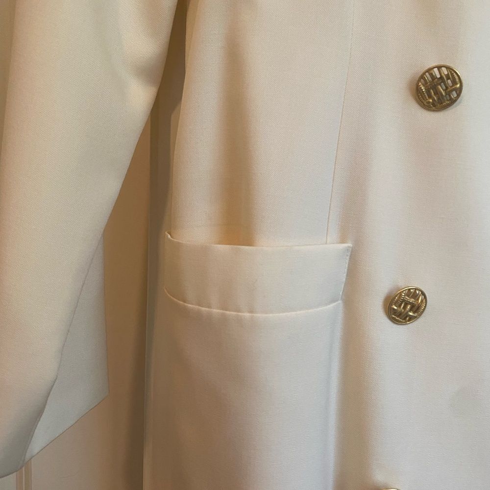 Vintage Liz Claiborne 100% wool ivory coat dress - size 6 - Picture 5 of 10